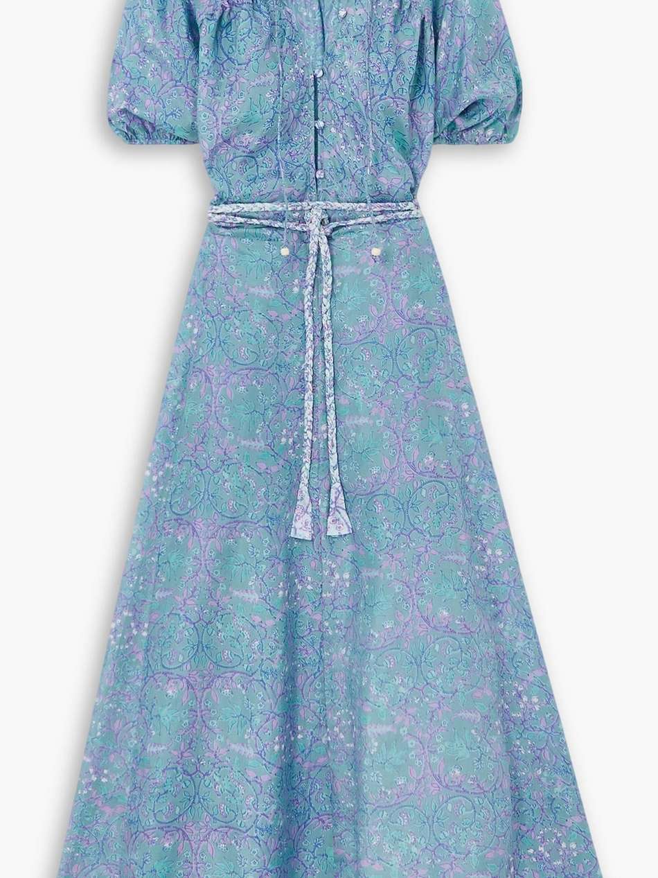 alina printed silk-habotai maxi dress