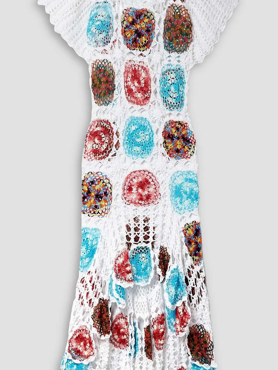 trancoso crocheted cotton midi dress