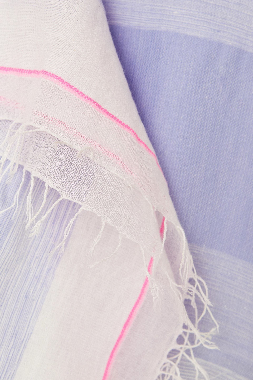 Lemlem Jelba Fringed Striped Cotton-blend Mini Dress In Pastel Pink
