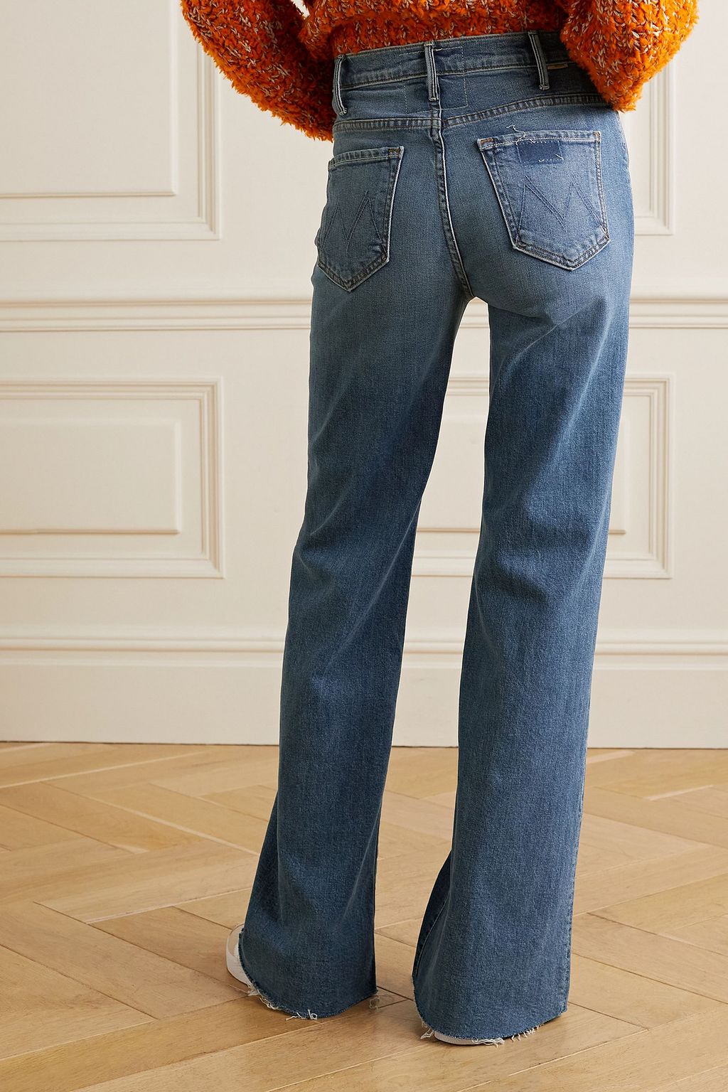 MOTHER Hustler Roller Heel Fray high-rise flared jeans