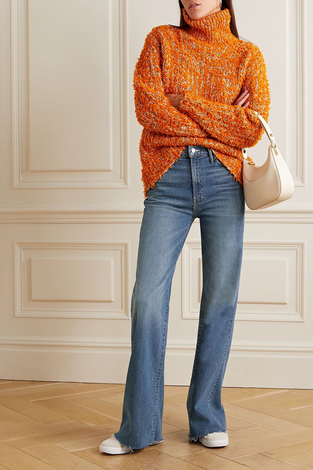 MOTHER Hustler Roller Heel Fray high-rise flared jeans