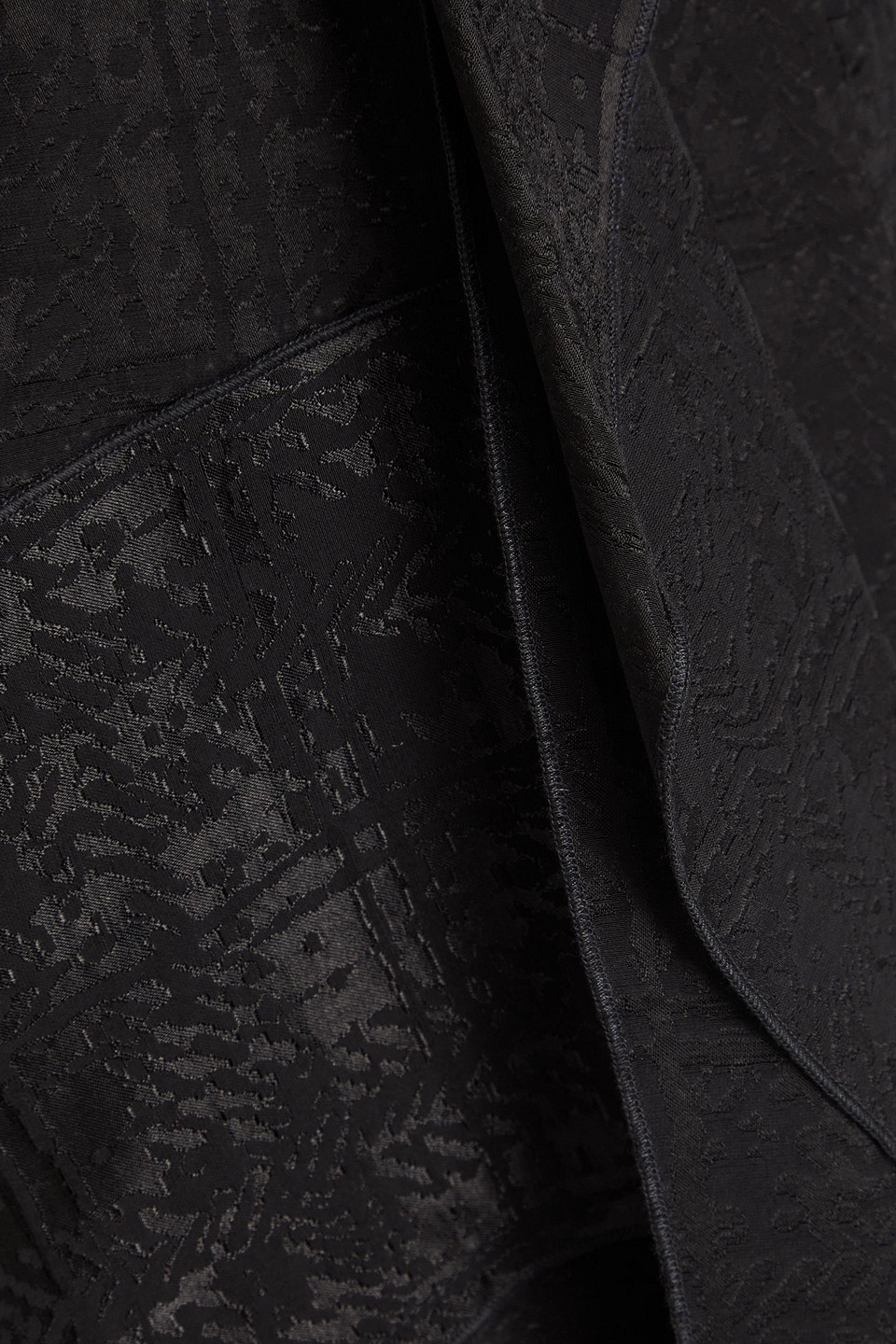 3.1 Phillip Lim Ruffled Satin-jacquard Top In Black