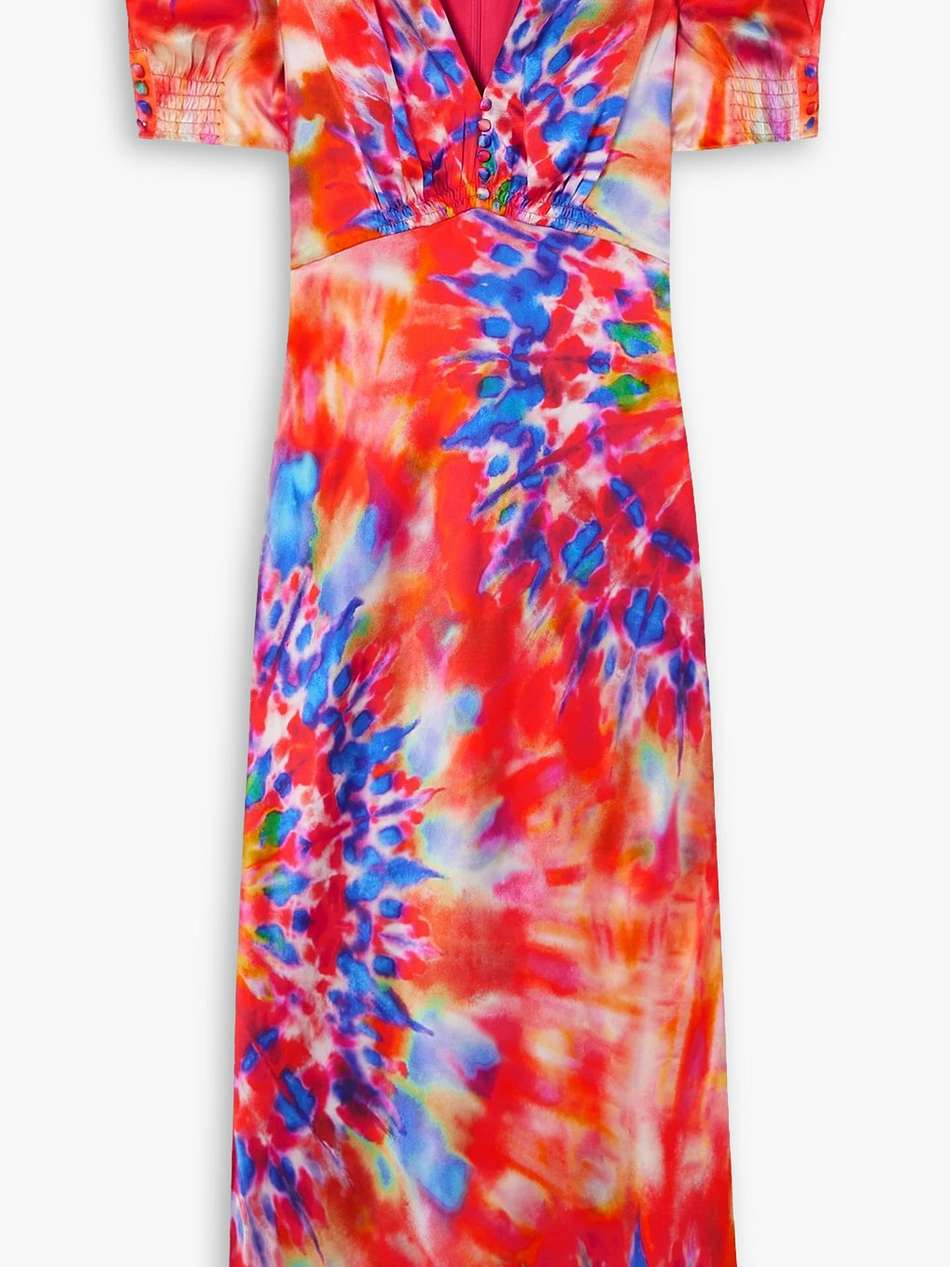 + venyx lea tie-dyed silk midi dress