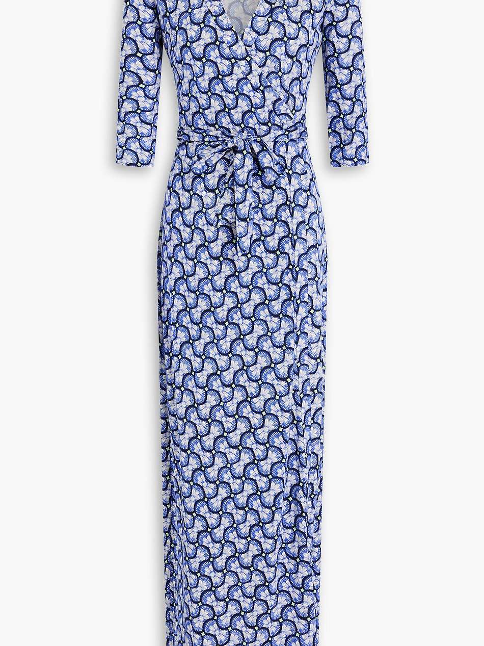 abigail printed silk-jersey maxi wrap dress