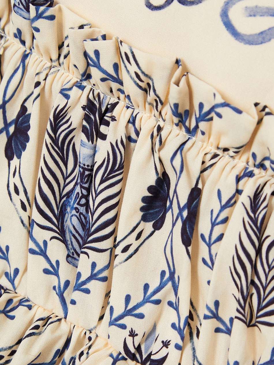 salvador jarron printed cotton-poplin peplum mini dress