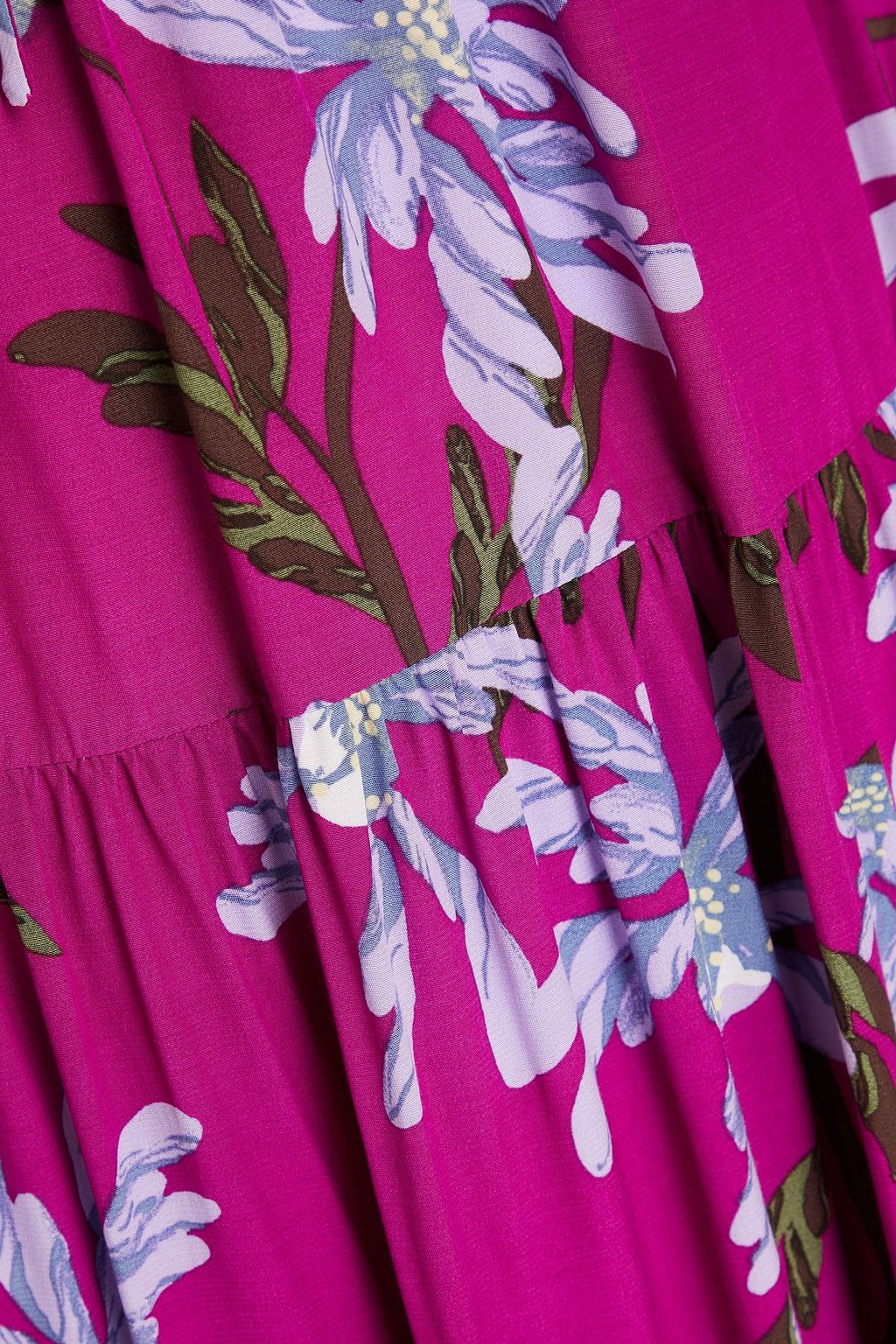 DIANE VON FURSTENBERG فستان "دومينيك" متوسط الطول من الكريب بطبقات بطبعة الأزهار