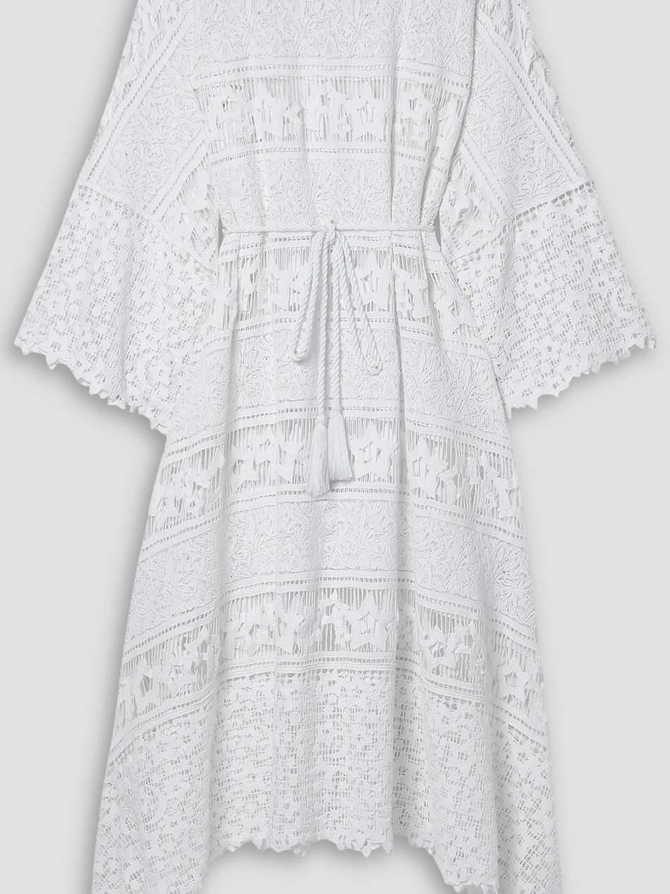 raye belted corded cotton-lace midi dress