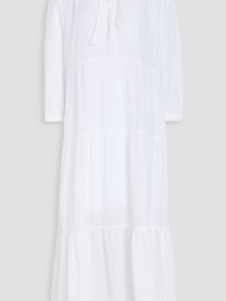 giselle tiered crinkled cotton-gauze maxi dress