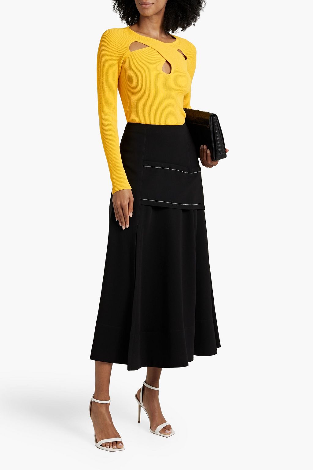 AUTUMN CASHMERE Cutout ribbed-knit sweater