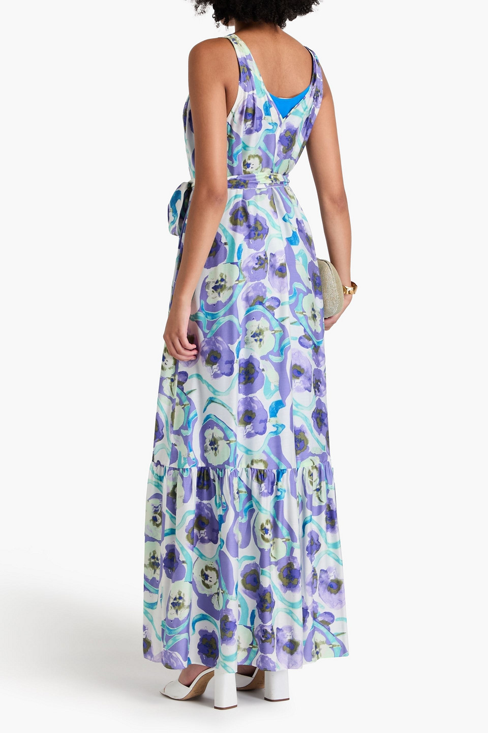 Diane Von Furstenberg Jodie Floral-print Midi Dress In Lavender