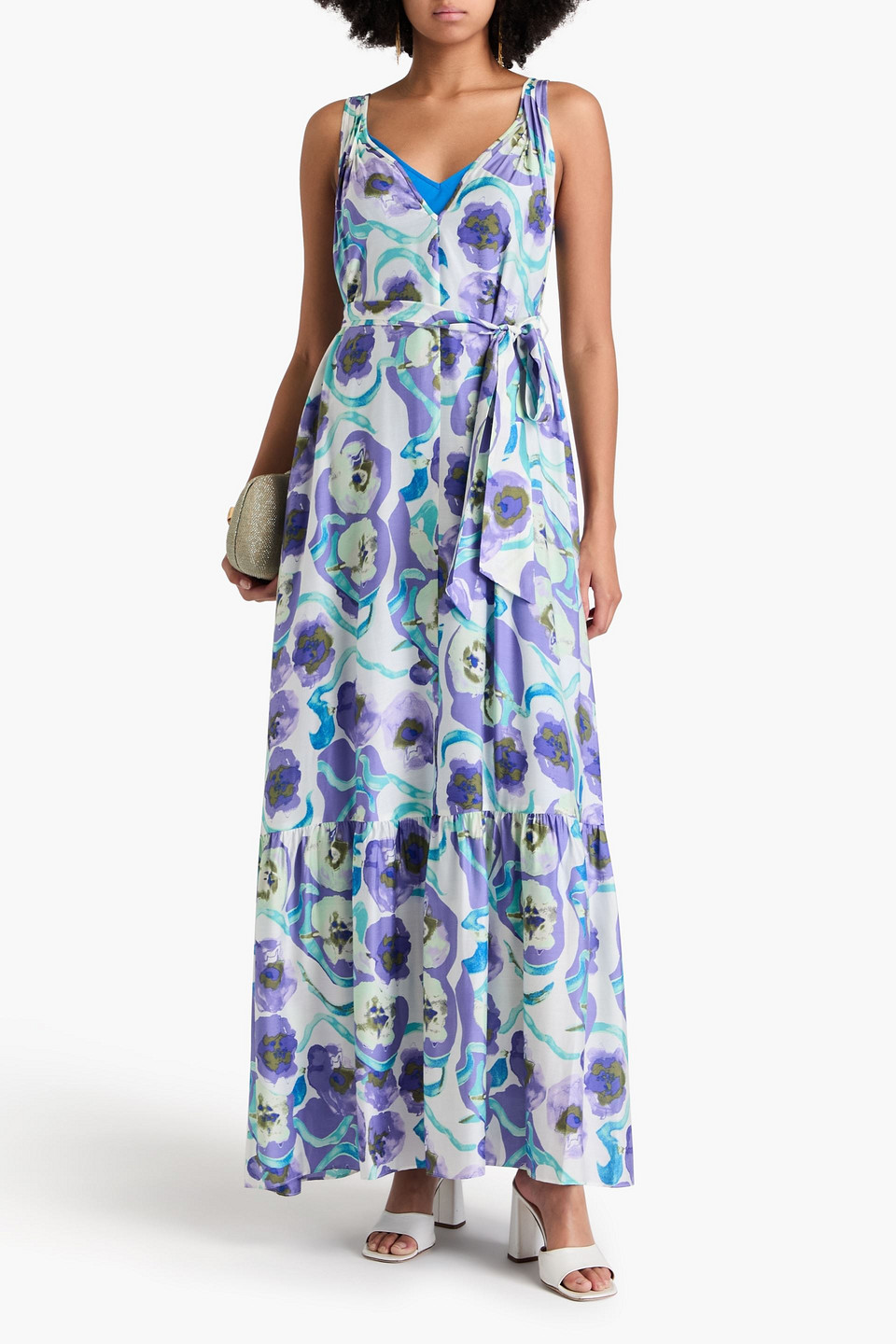 Diane Von Furstenberg Jodie Floral-print Midi Dress In Lavender