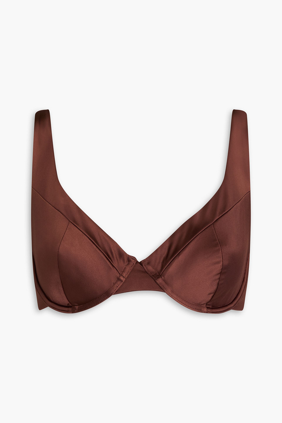 Form And Fold D-g The Line Underwired Bikini Top In Brown