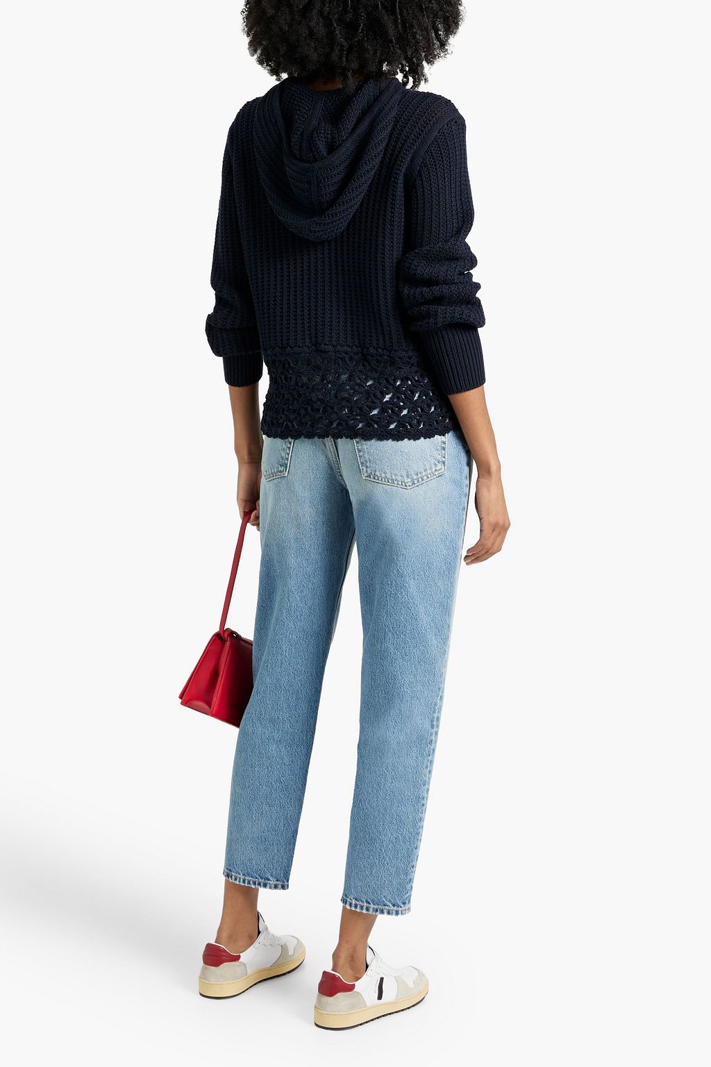 COTTON BY AUTUMN CASHMERE Crocheted cotton hoodie