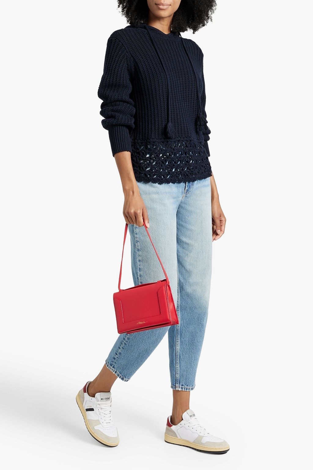 COTTON BY AUTUMN CASHMERE Crocheted cotton hoodie