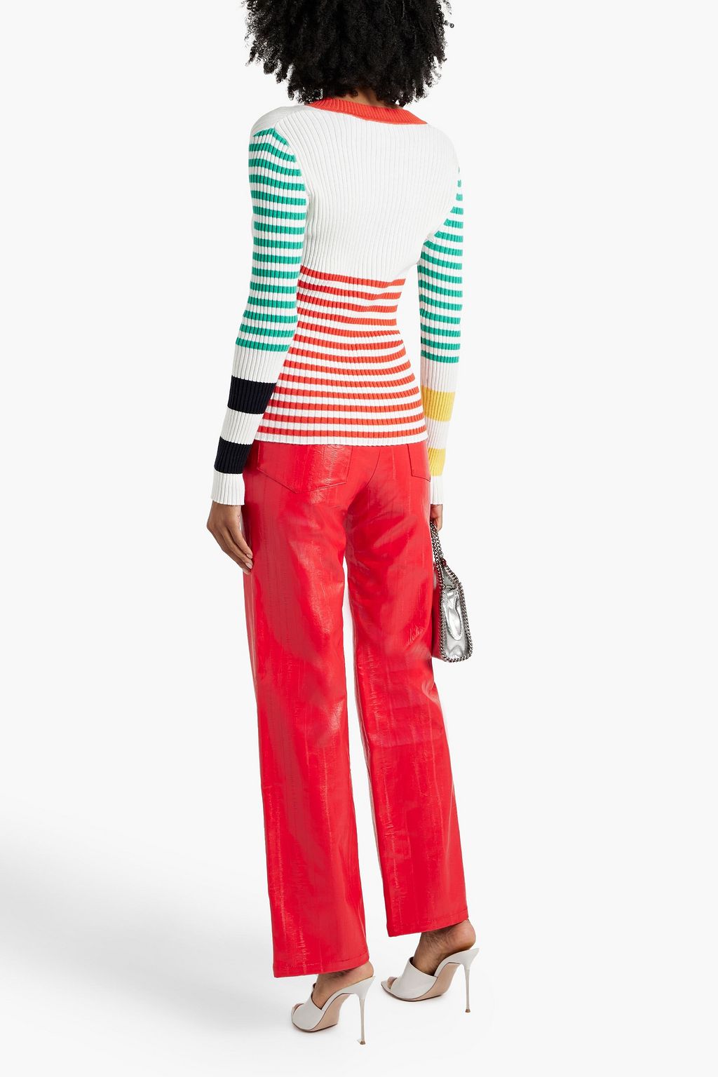 COTTON BY AUTUMN CASHMERE Striped ribbed cotton sweater