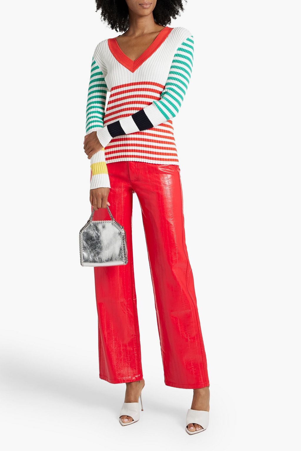 COTTON BY AUTUMN CASHMERE Striped ribbed cotton sweater