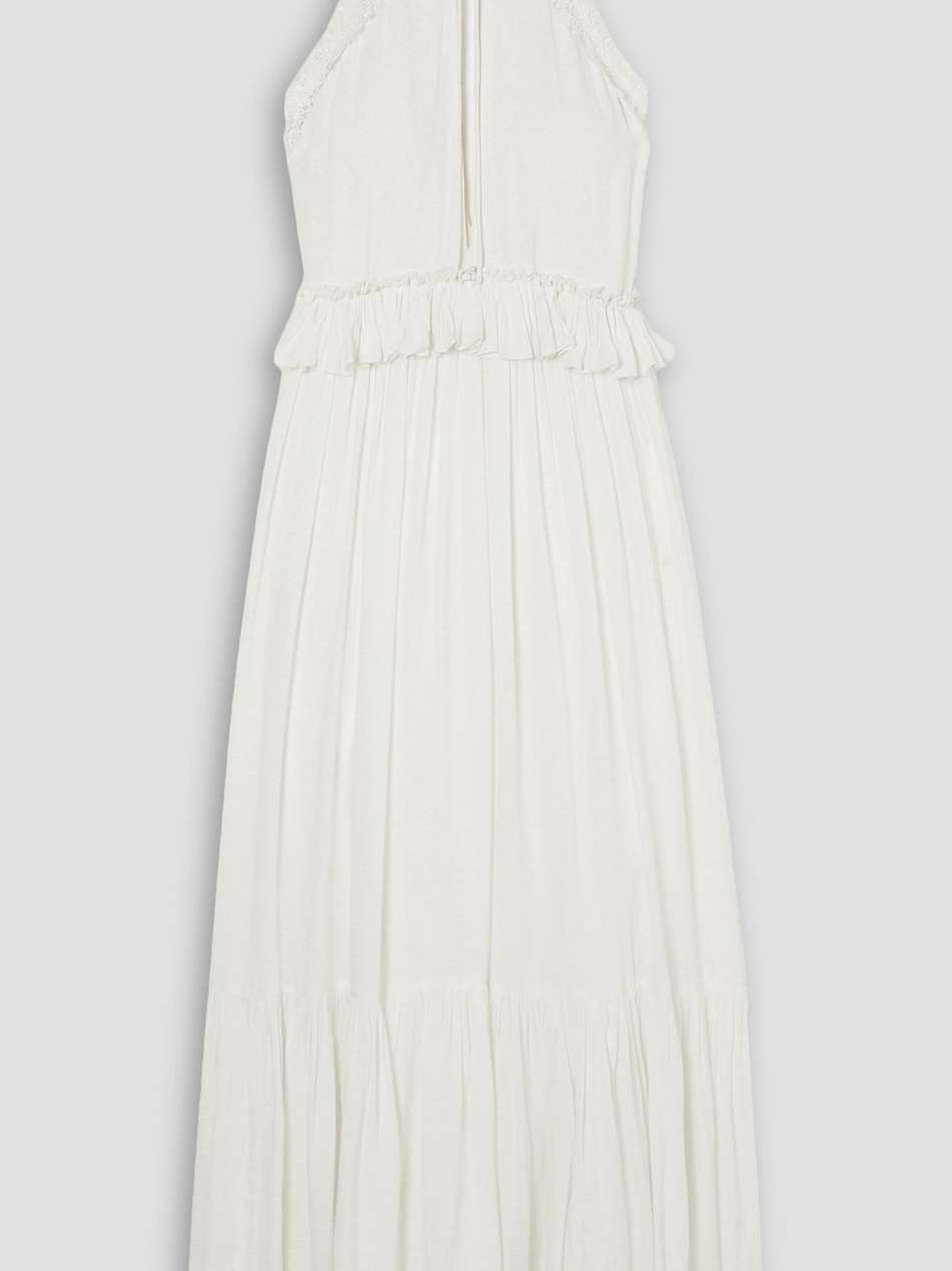 alegra tie-detailed ruffled tencel™ lyocell maxi dress