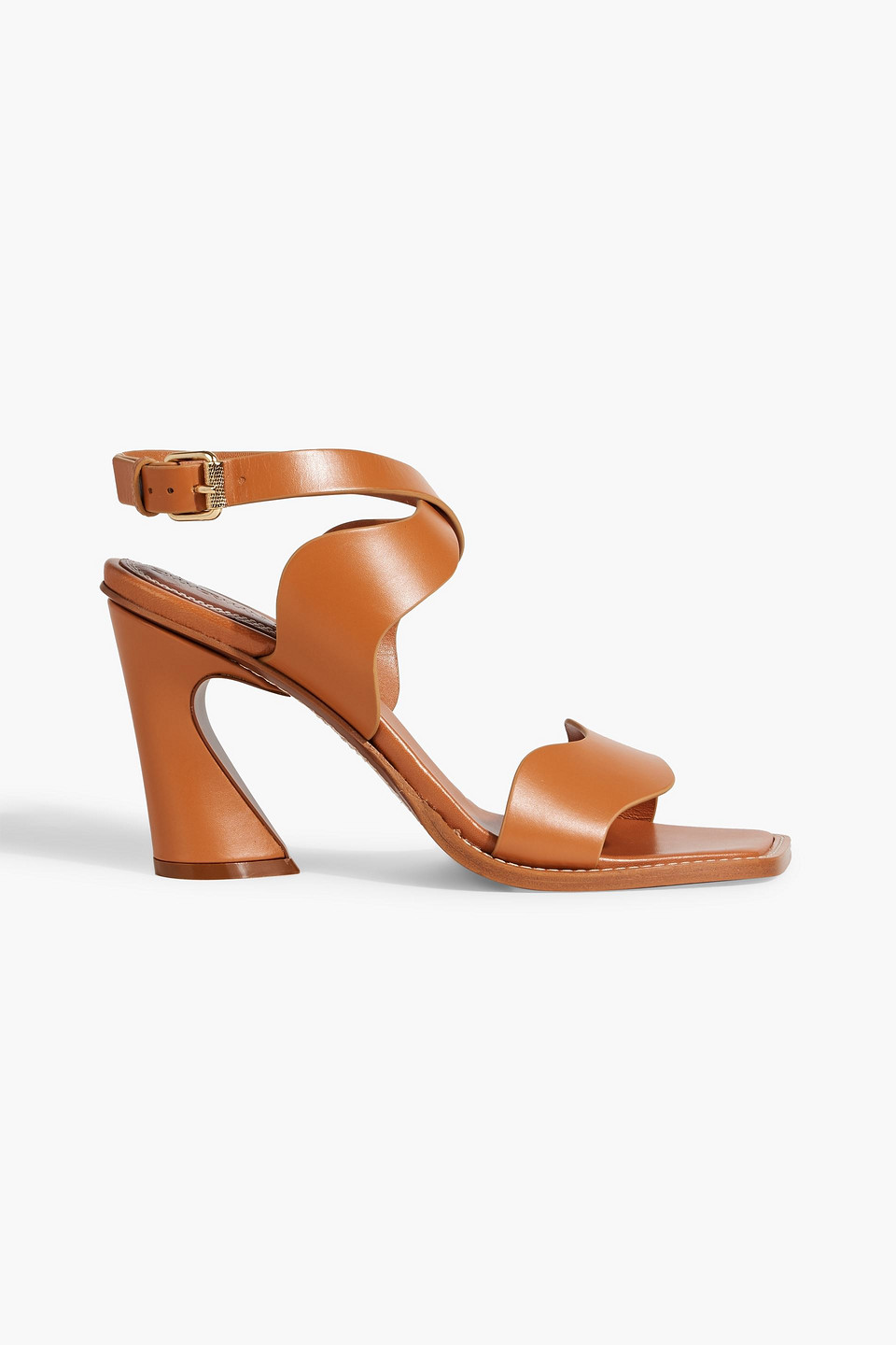 Zimmermann Wavy 85 Leather Sandals In Tan