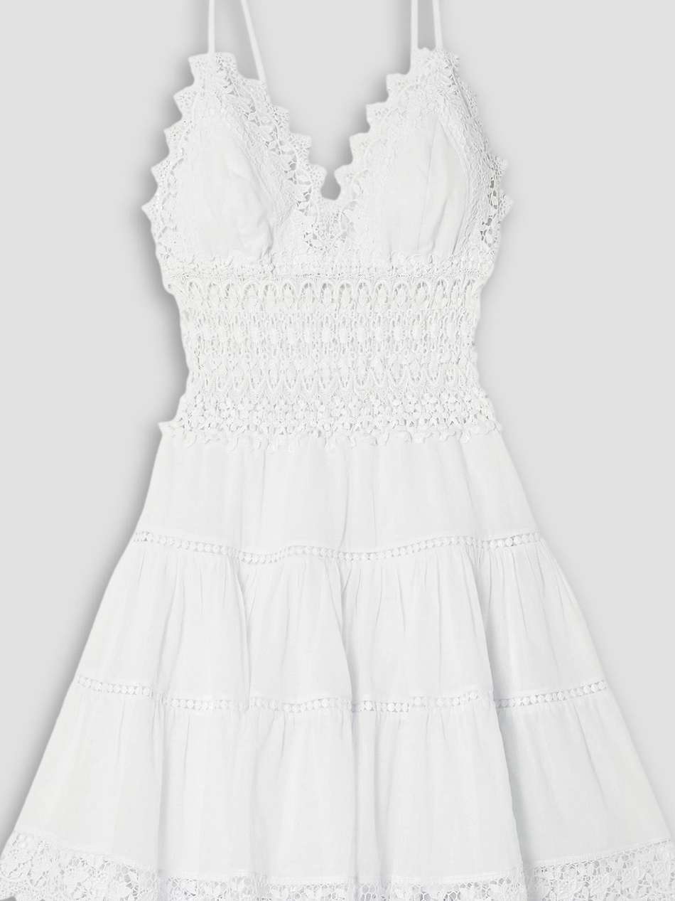 bonnie guipure lace-trimmed cotton-blend voile mini dress
