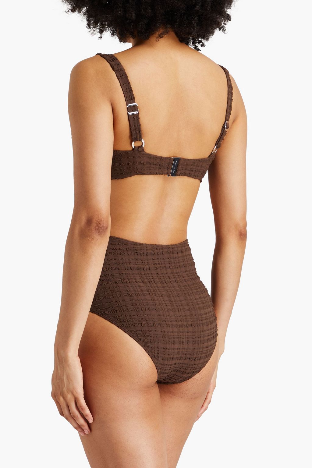 FORM AND FOLD The Rise seersucker high-rise bikini briefs