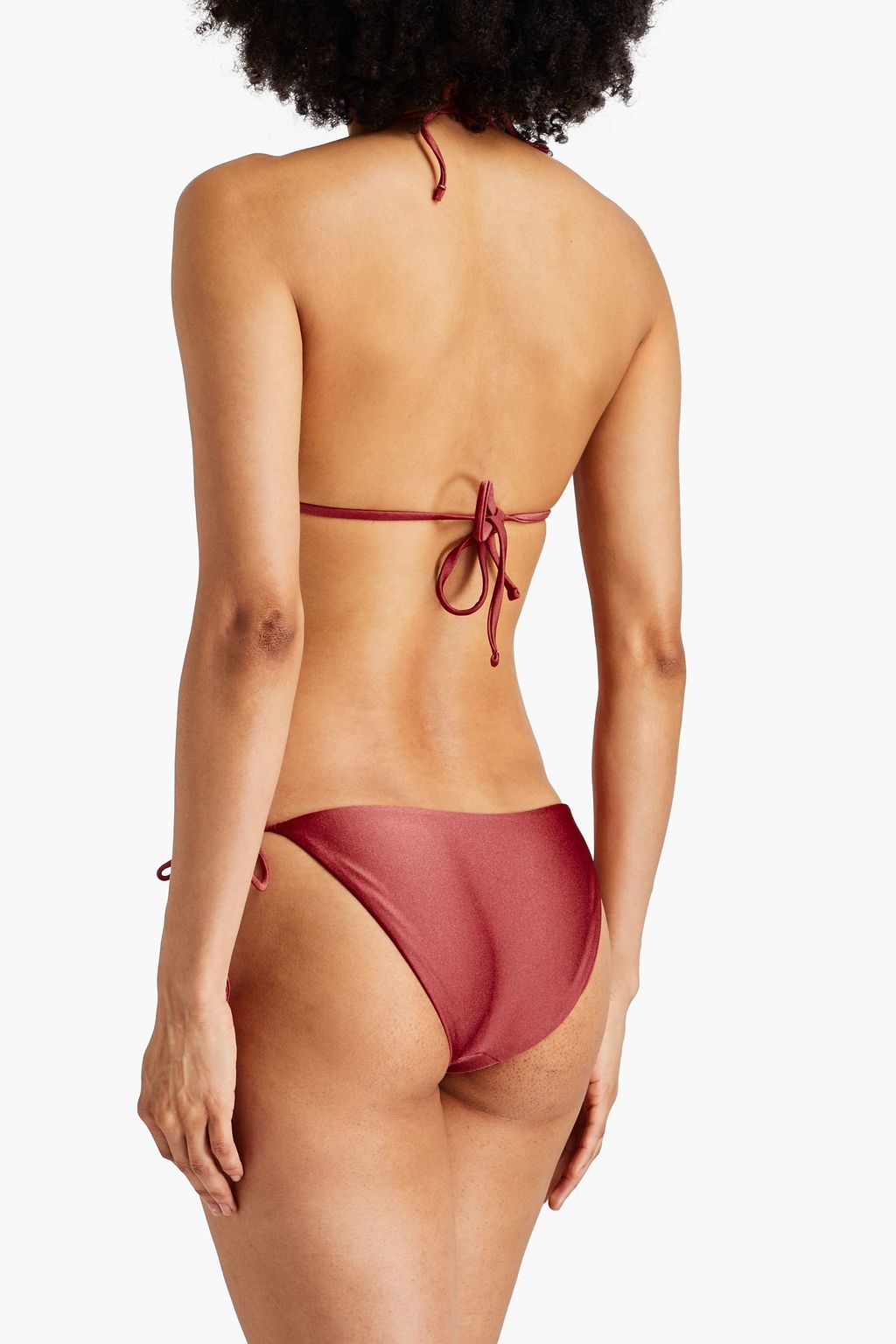 JADE SWIM قطعة بيكيني سفلية بخصر منخفض الارتفاع ومزينة بربطات