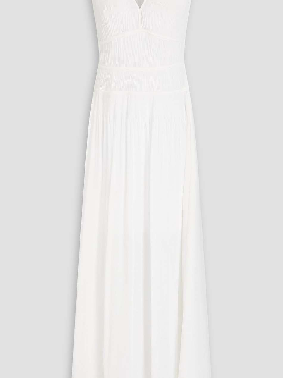 saul plissé crepe de chine maxi dress
