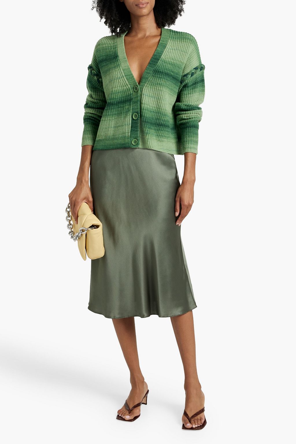 AUTUMN CASHMERE Space-dyed cashmere-blend cardigan