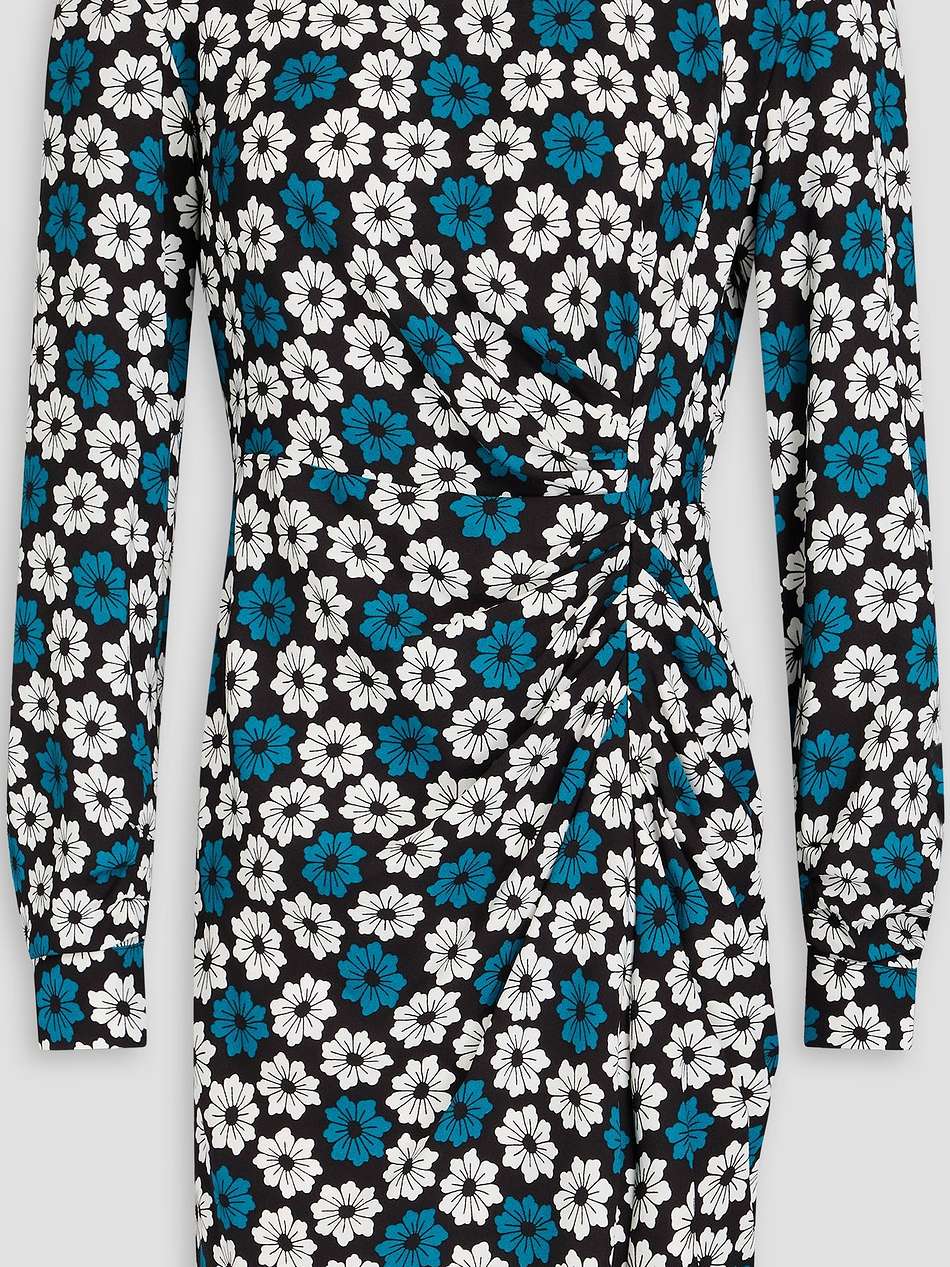 coraline ruched floral-print crepe mini dress