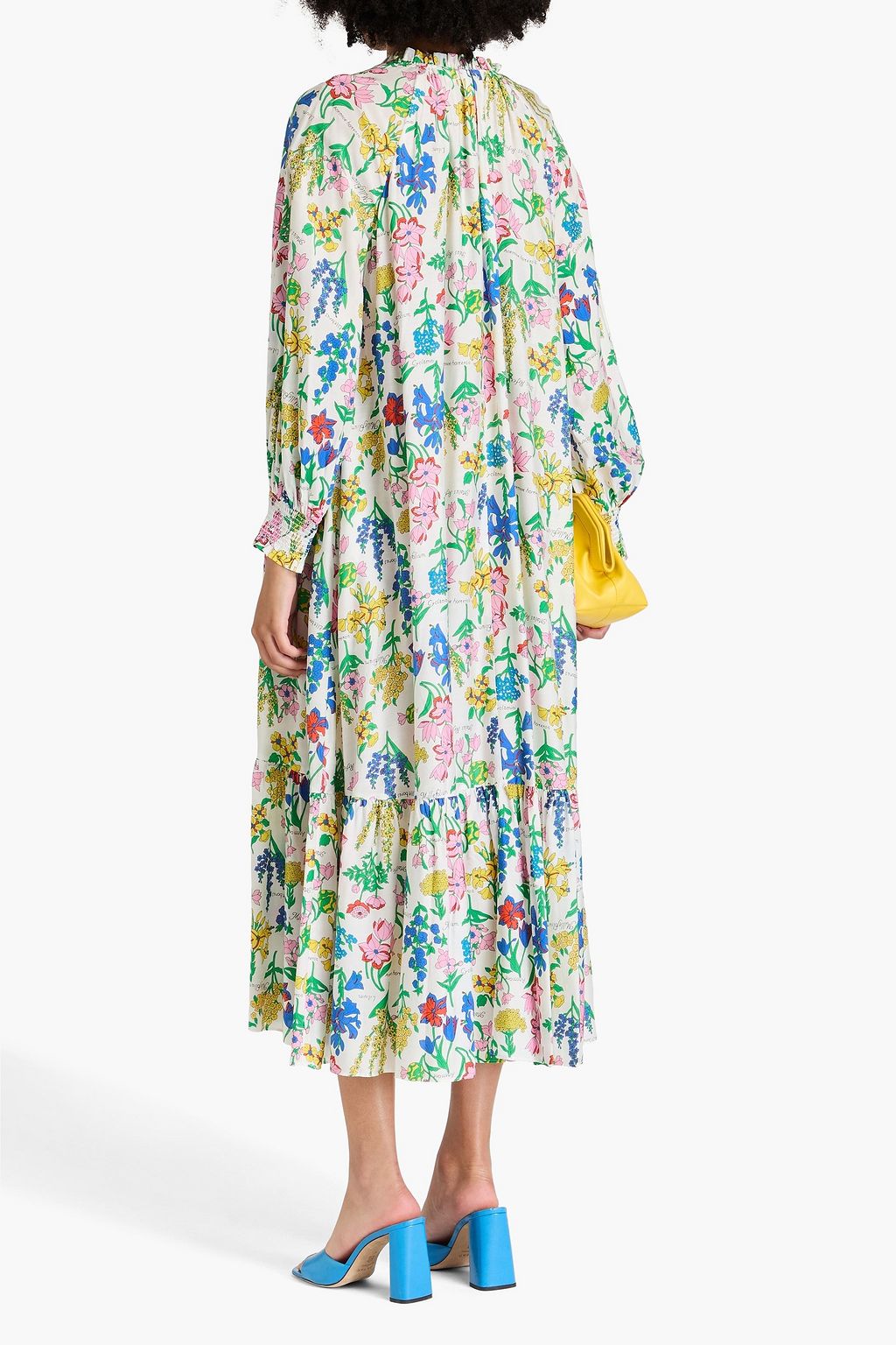 DIANE VON FURSTENBERG Fortina ruffle-trimmed floral-print habotai midi dress