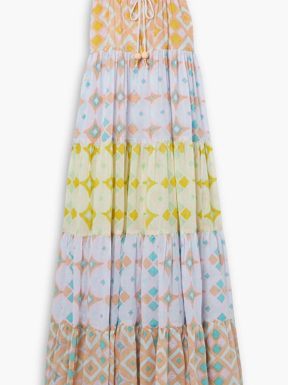 hippy tiered printed cotton-voile maxi dress