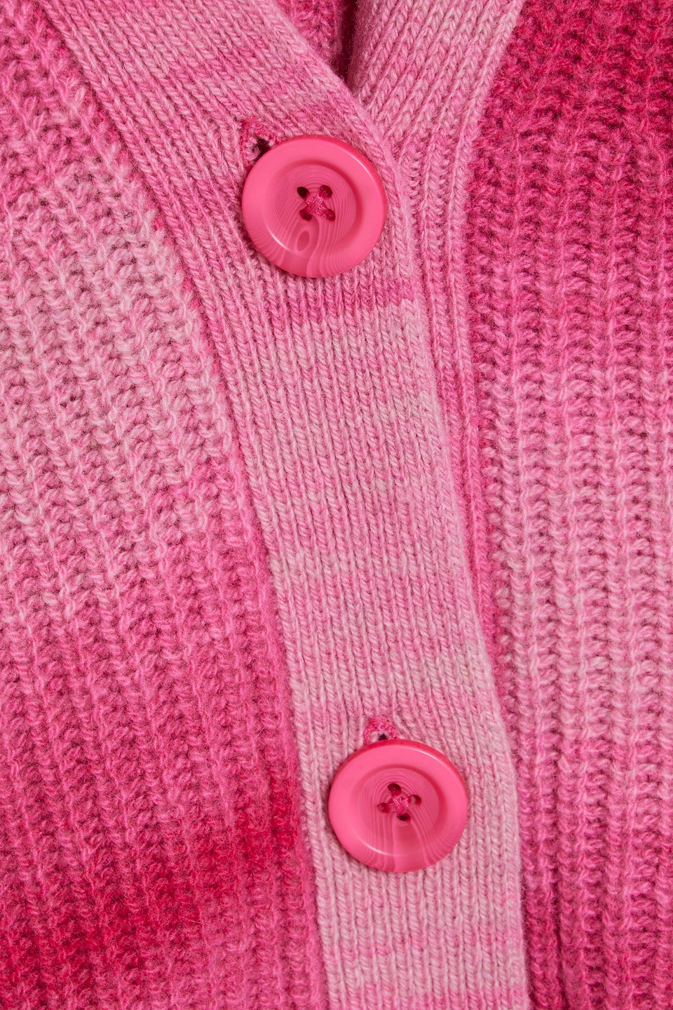 Autumn Cashmere Space-dyed Cashmere And Wool-blend Cardigan In Fuchsia