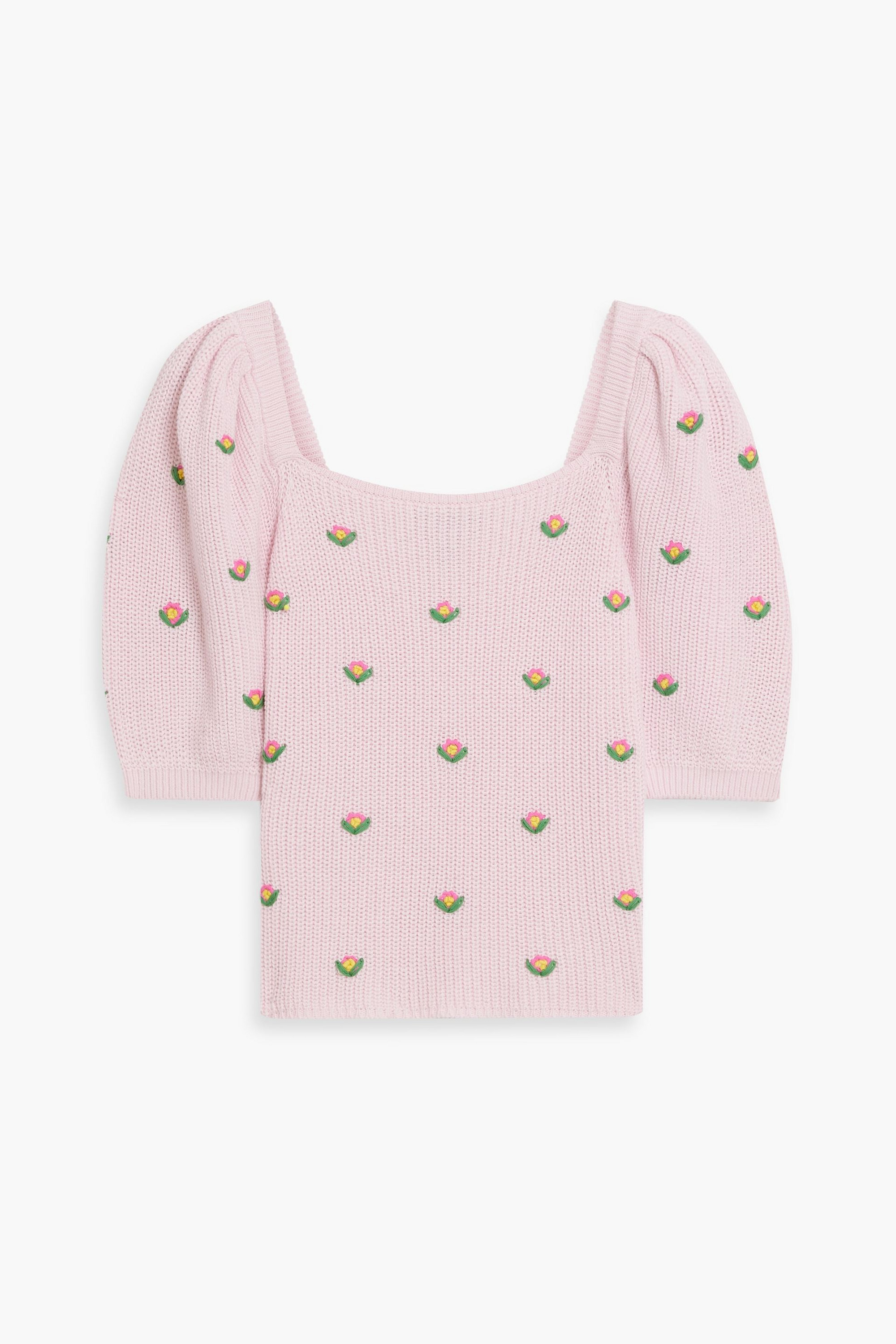 COTTON BY AUTUMN CASHMERE Embroidered cotton sweater thumbnail