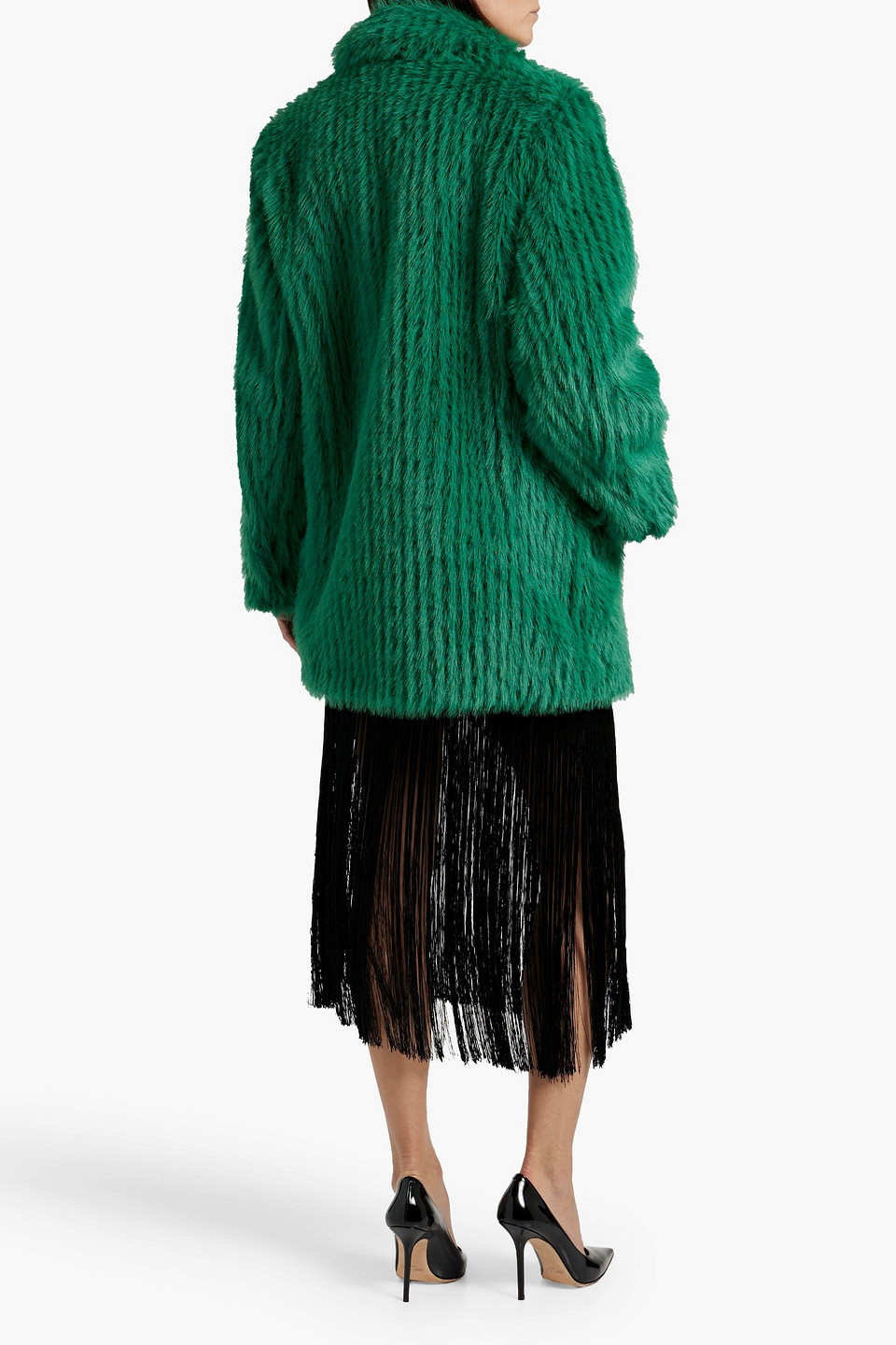 STAND STUDIO ZENNI DOUBLE-BREASTED FAUX FUR COAT