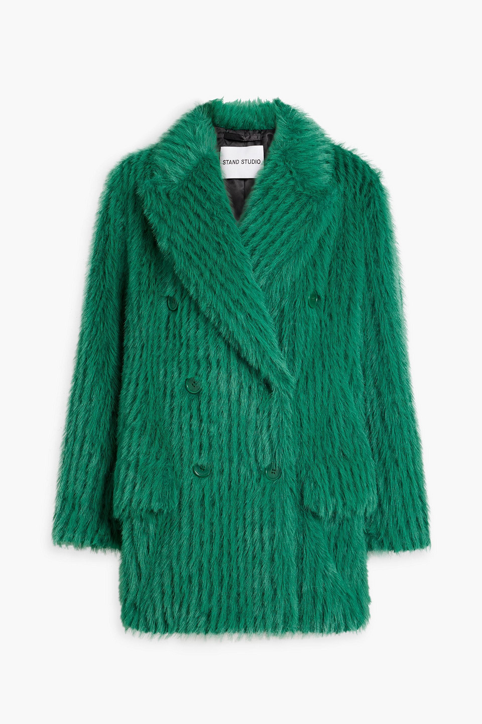 STAND STUDIO ZENNI DOUBLE-BREASTED FAUX FUR COAT
