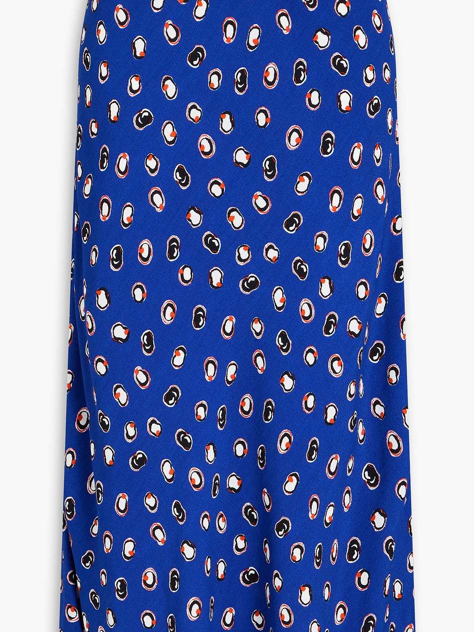 delphie printed crepe midi skirt