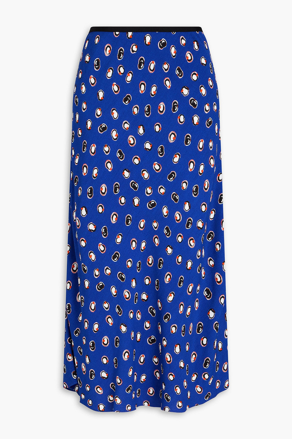 Diane Von Furstenberg Delphie Printed Crepe Midi Skirt In Royal Blue