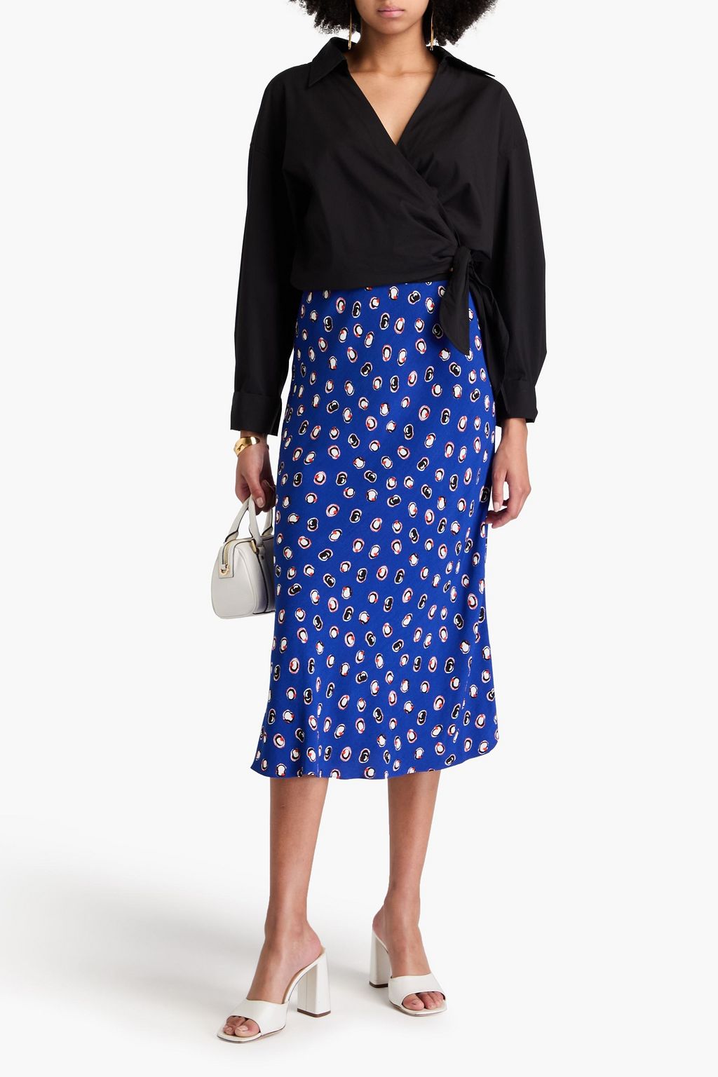 DIANE VON FURSTENBERG Delphie printed crepe midi skirt
