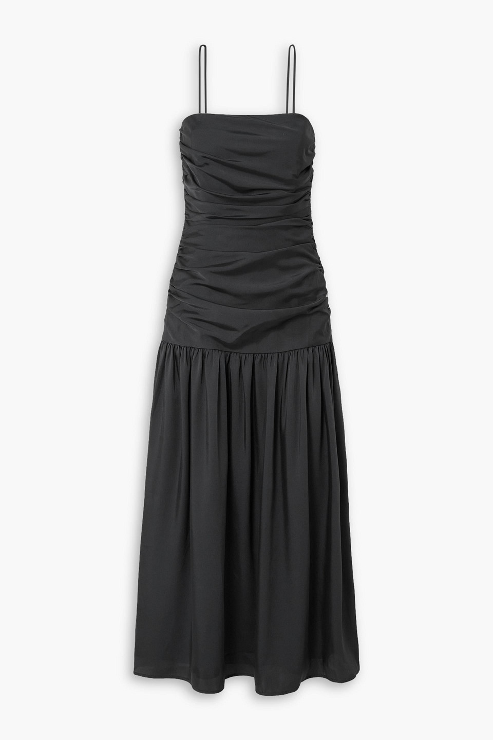 Natalia ruched duchesse-satin maxi dress