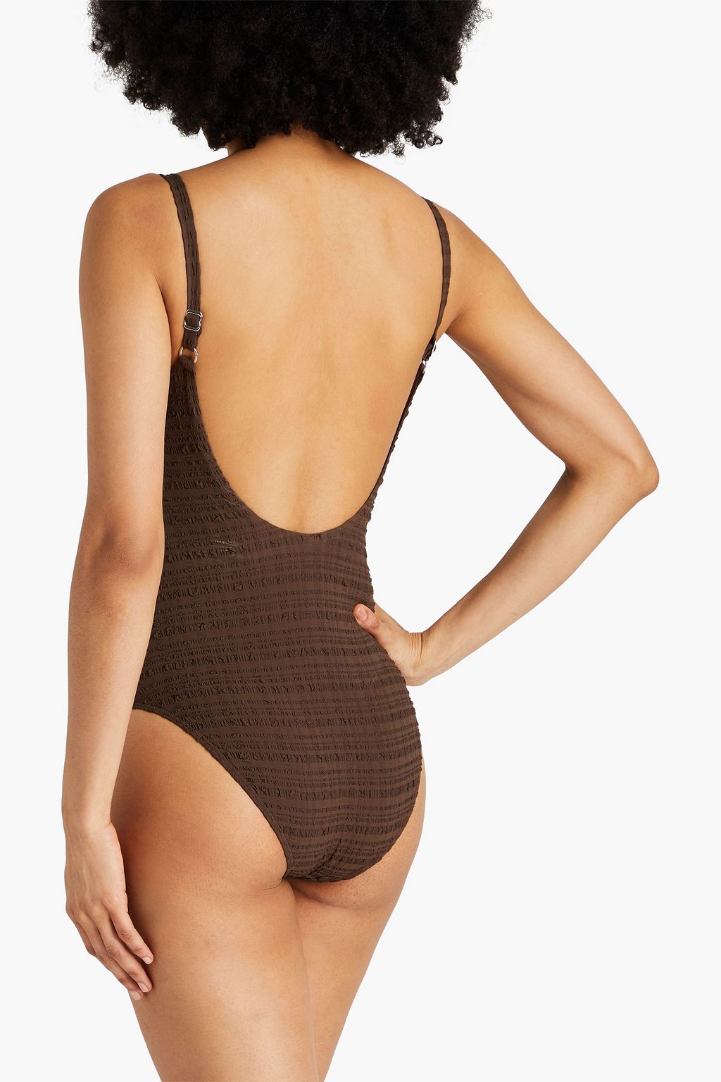 FORM AND FOLD D-G The One seersucker underwired swimsuit