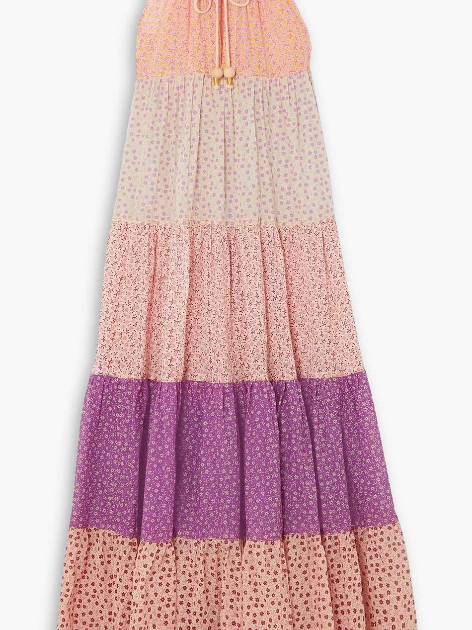 hippy tiered floral-print cotton-voile maxi dress