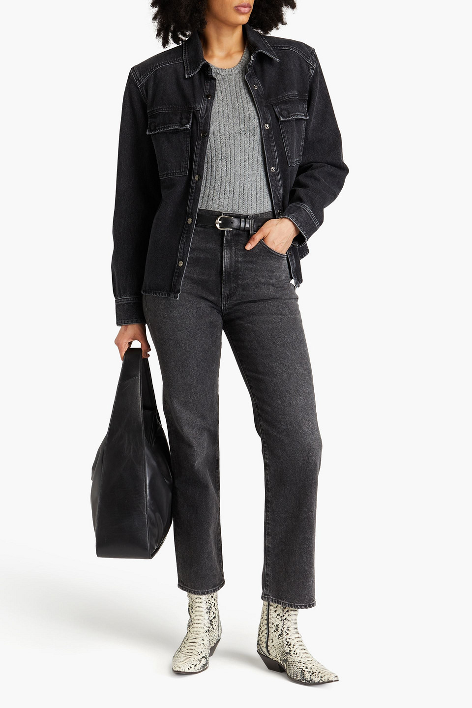 Goldsign The Frey Denim Shirt In Black