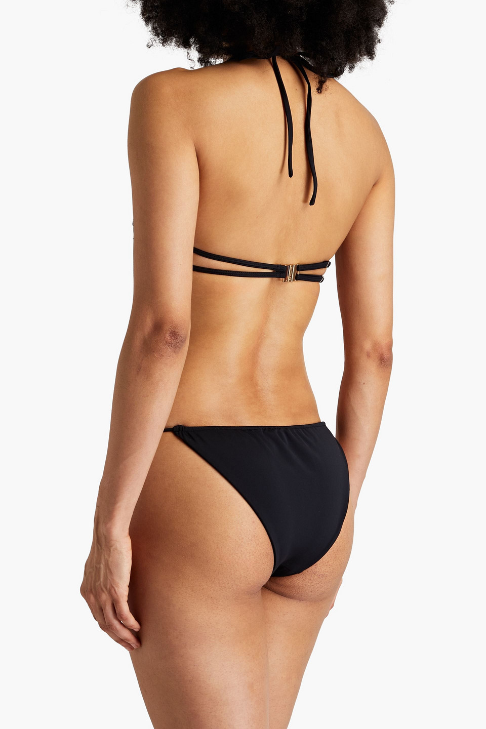  Isa Boulder - Leaf Bikini-höschen Aus Stretch-baumwollsatin - Schwarz - M 