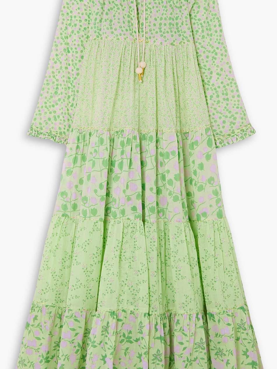 hippy tiered floral-print cotton-voile maxi dress