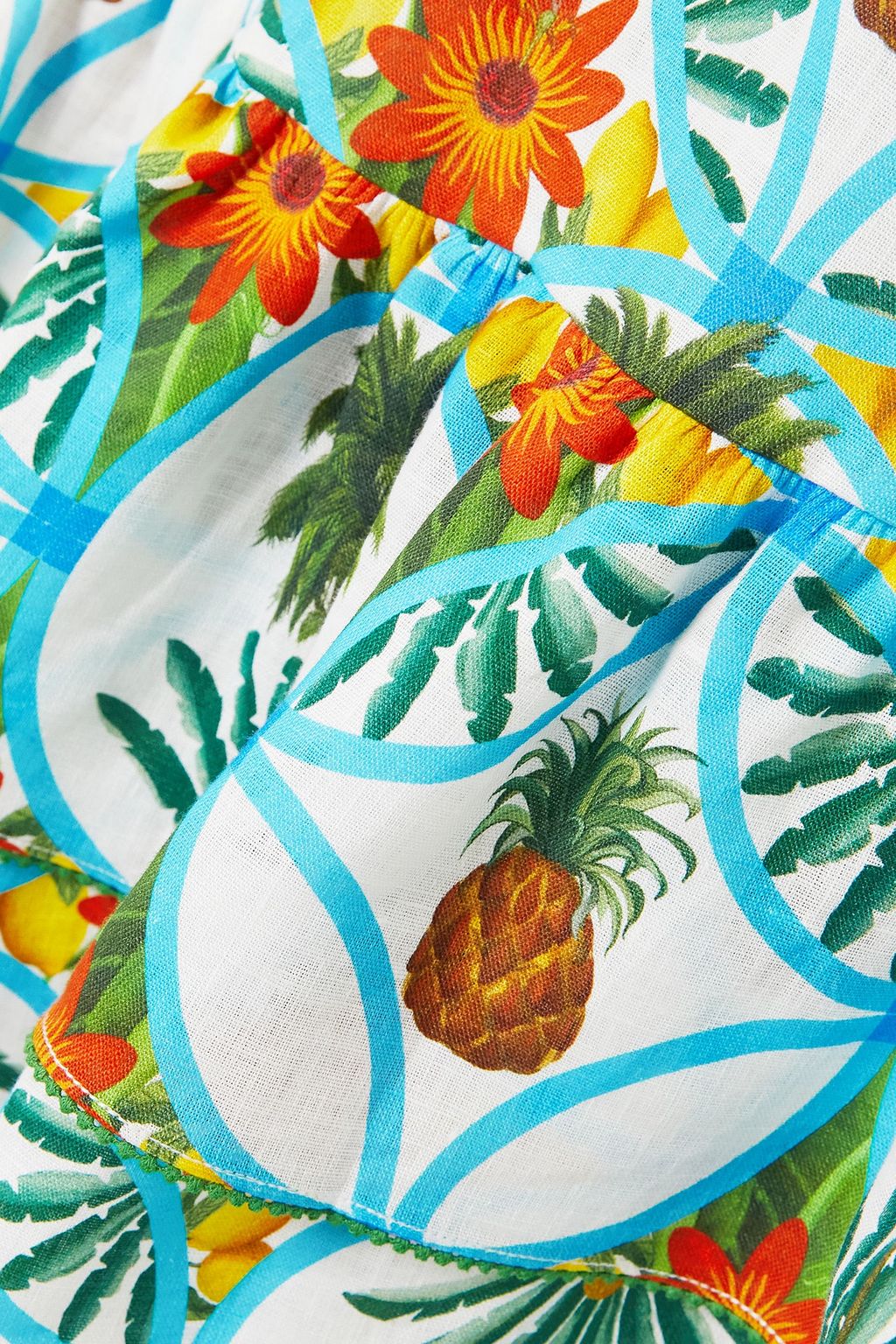 BORGO DE NOR Dani tiered printed cotton and linen-blend midi dress