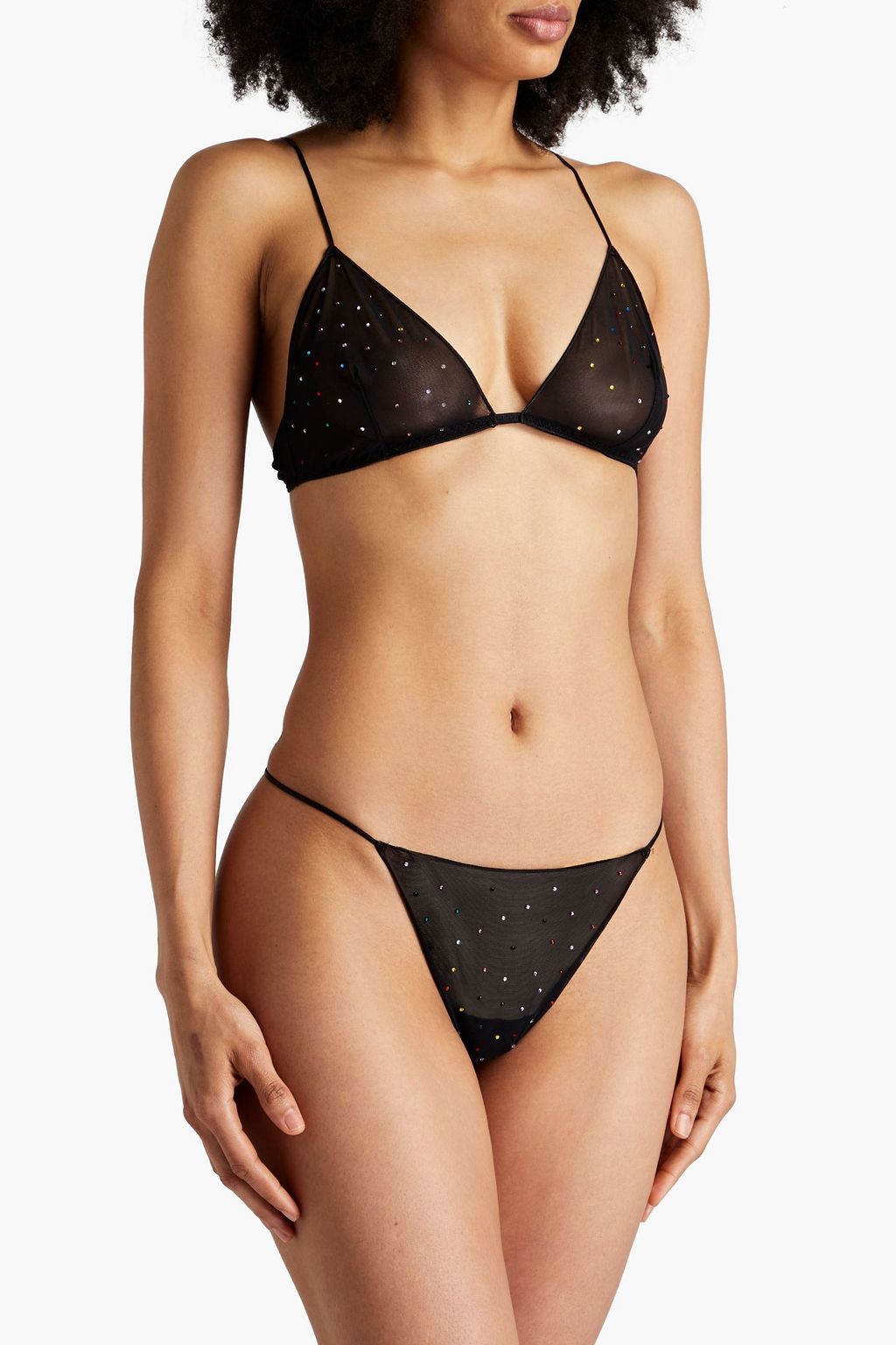 OSÉREE Gem crystal-embellished tulle thong