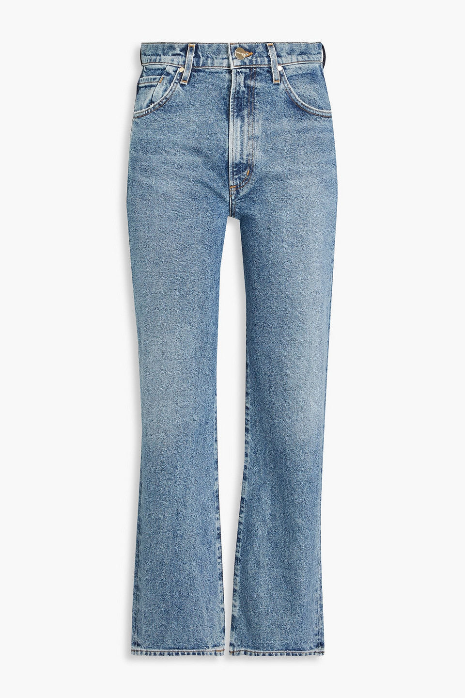 Goldsign Mellery Hoch Sitzende Jeans Mit Schmalem Bein In Mittelblauer Denim