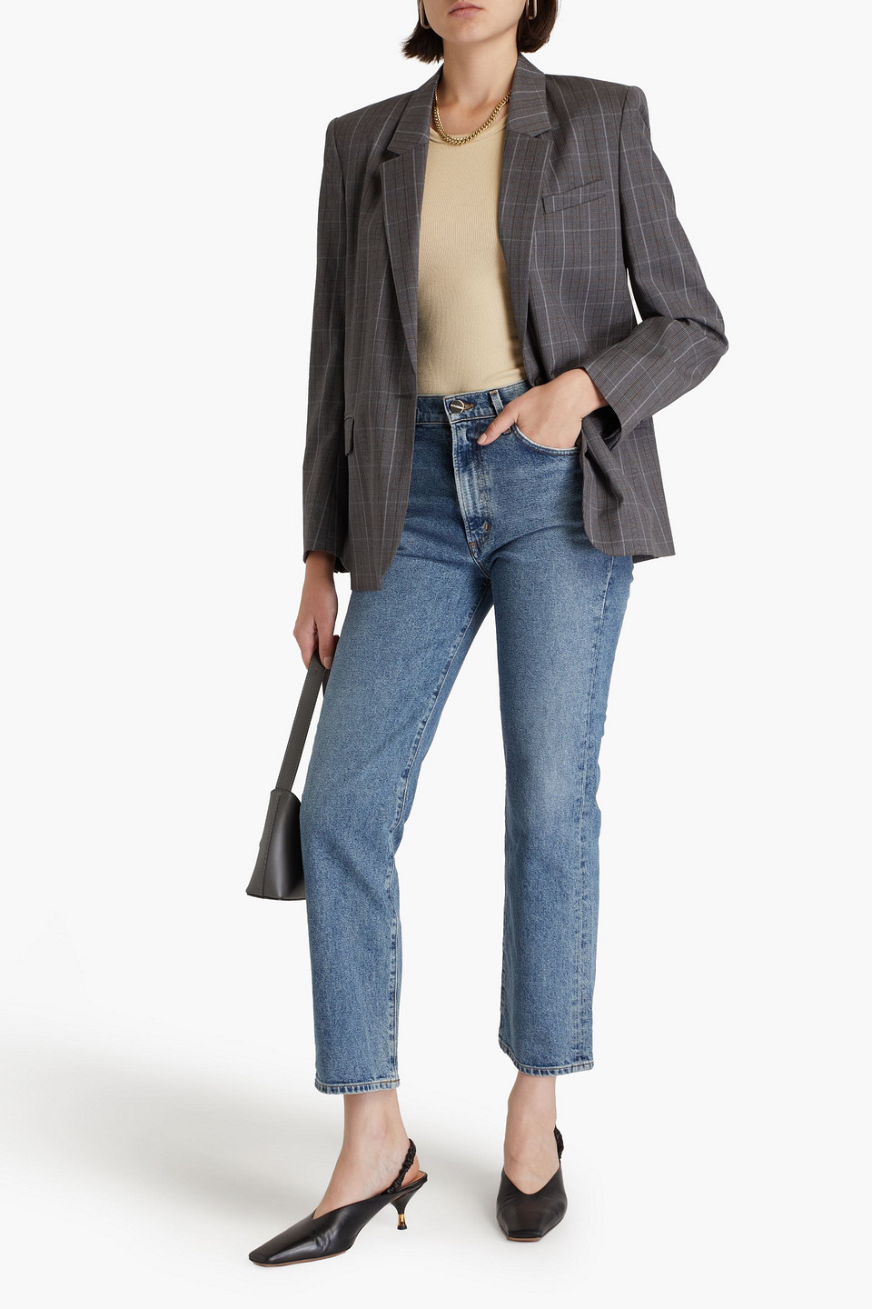 GOLDSIGN THE MELLERY HIGH-RISE STRAIGHT-LEG JEANS