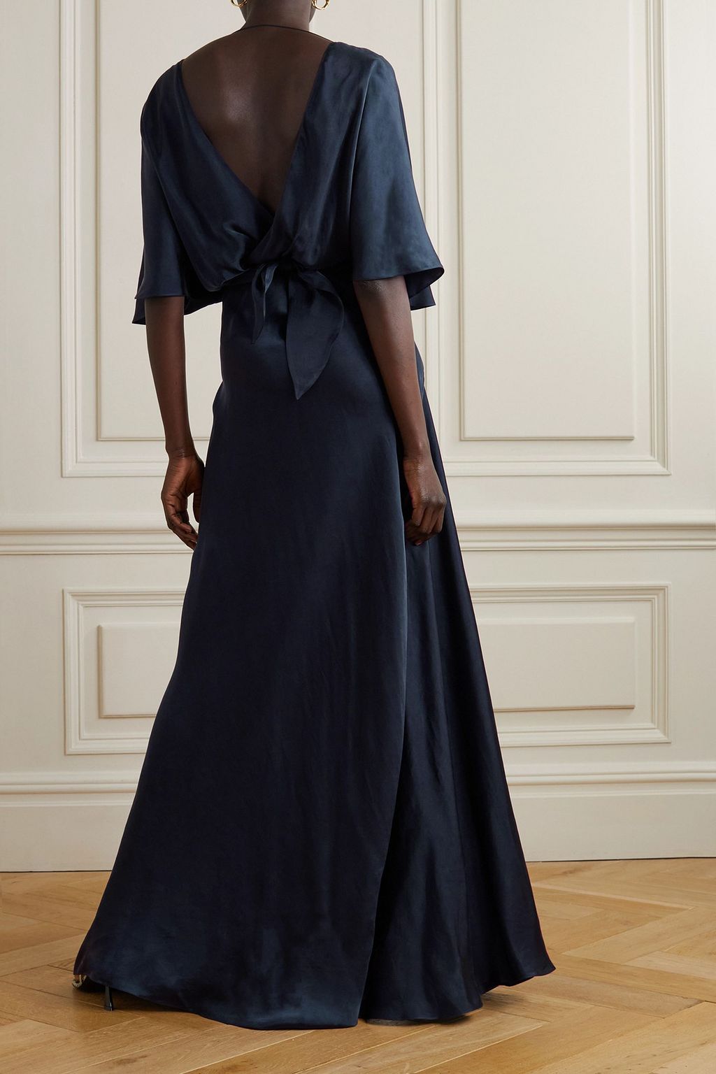 CORTANA Martina open-back silk-crepe maxi wrap dress