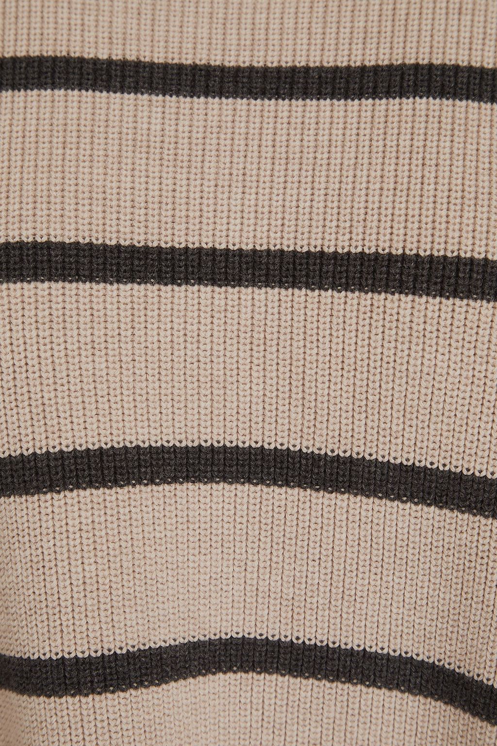 BRUNELLO CUCINELLI كنزة رياضية قصيرة من القطن بتصميم مخطط