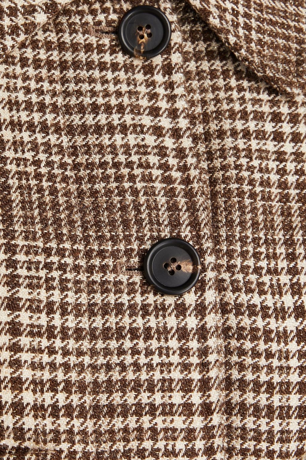 BRUNELLO CUCINELLI 메탈릭 하운즈투스 체크 울 혼방 재킷
